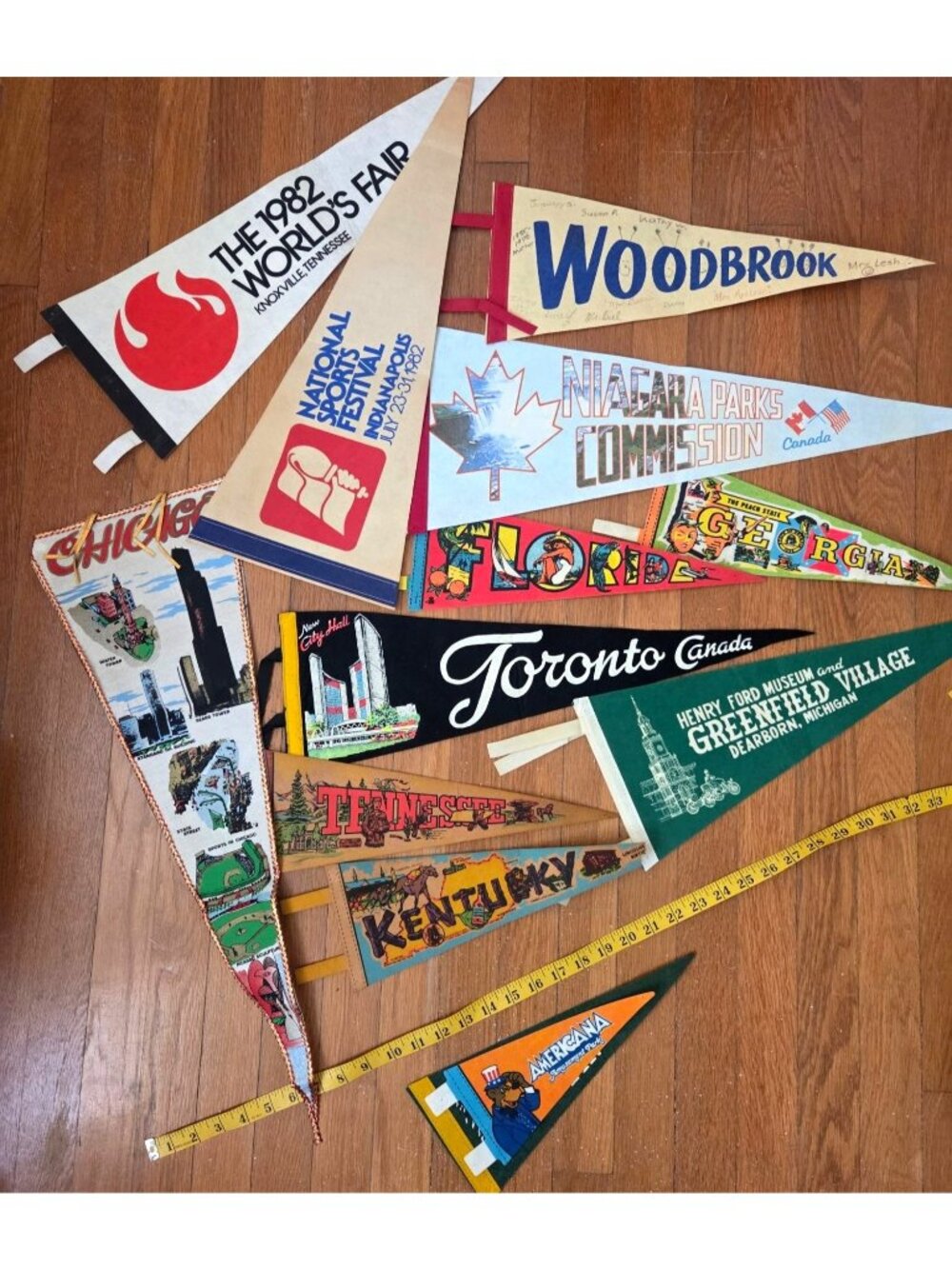 VTG Pennant Collection U.S. States Cities Attractions Felt Banners  Cabin core